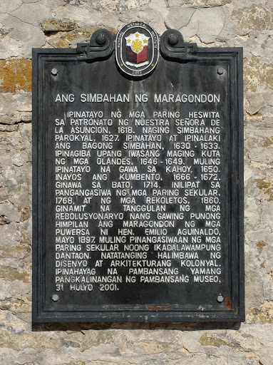 The Church of Maragondon historical marker
