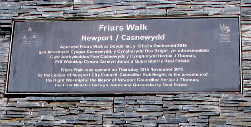 Friars Walk official opening plaque, Newport