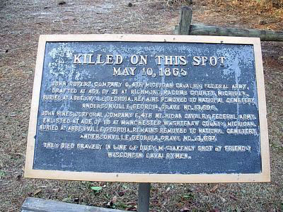 Killed on this Spot: May 10, 1865