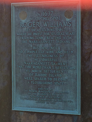 In 1637 Near This Spot, Roger Williams Set Up a Trading Post