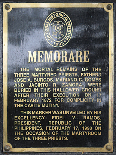Memorare historical marker (Gomburza)