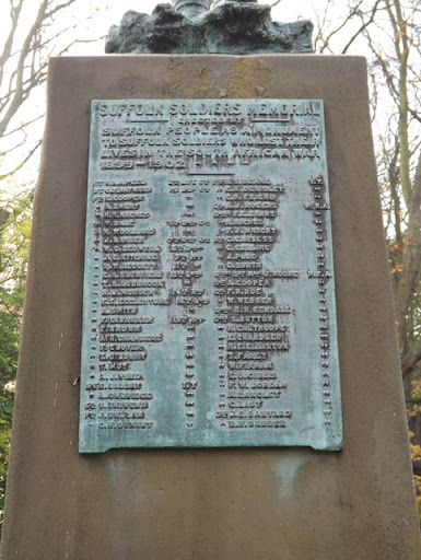 Plaque on Suffolk Soldiers Memorial