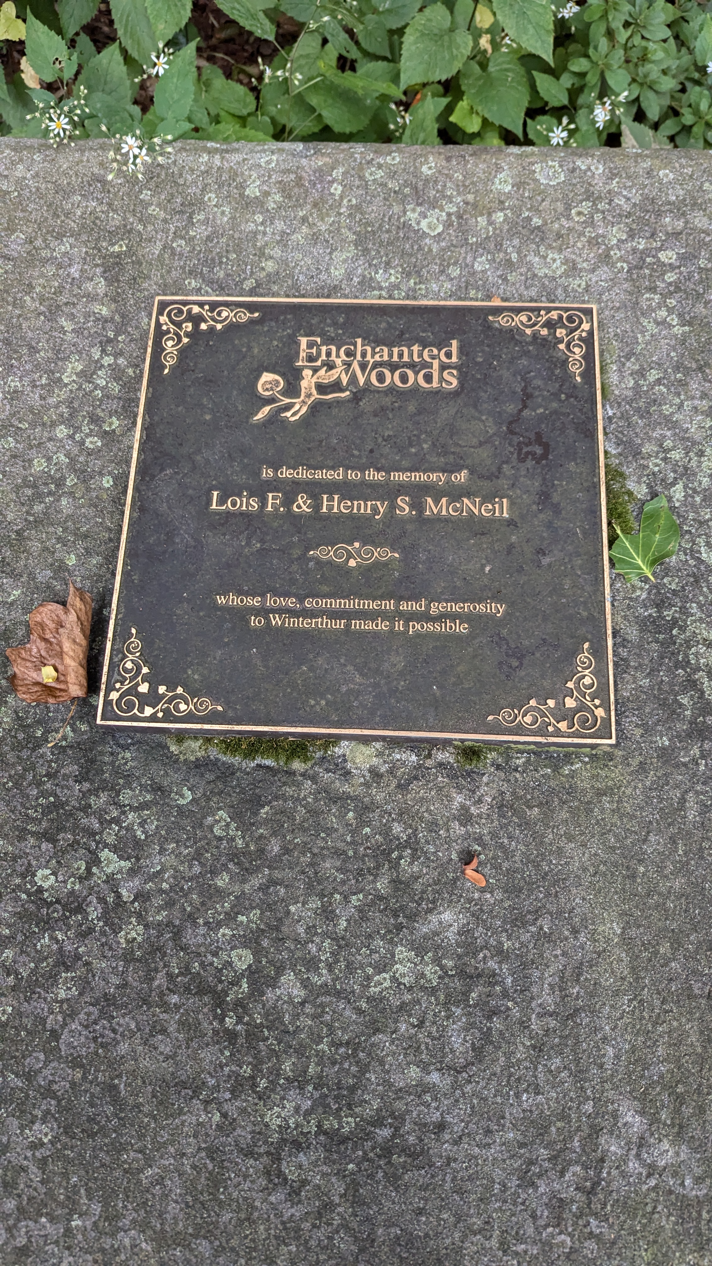 Enchanted Woods is dedicated to the memory of Lois F. & Henry S. McNeil