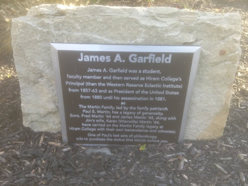 Hiram College: James Garfield, Ginko Tree, Martin Common, Harriet Krabill Reading Garden