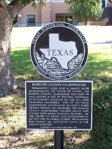 Robert's County Courthouse Historical Marker