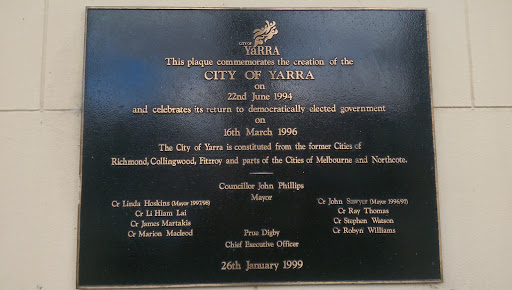 City of Yarra Commemoration Plaque