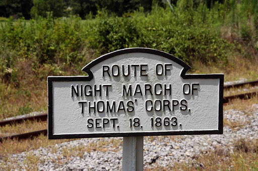 Route of Night March of Thomas' Corps