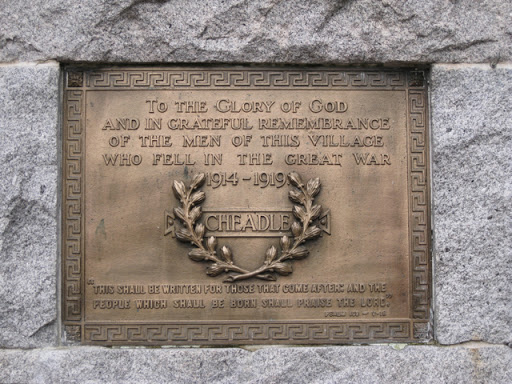 Cheadle War Memorial, Manchester Road