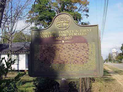 Randolph County's First "College for Females"-1852