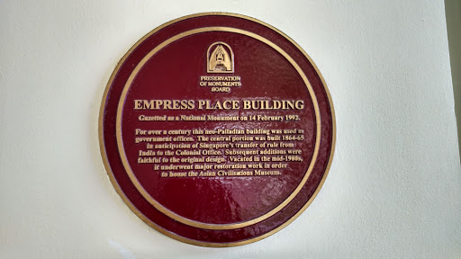 Empress Place Building National Monument plaque