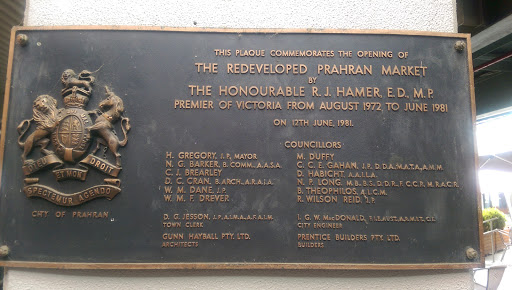 Prahran Market Commemorative Plaque
