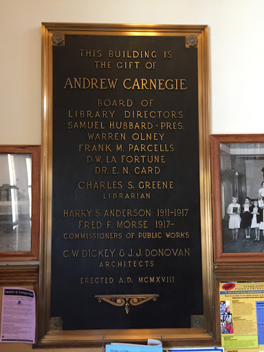 Oakland Golden Gate Library Carnegie Plaque