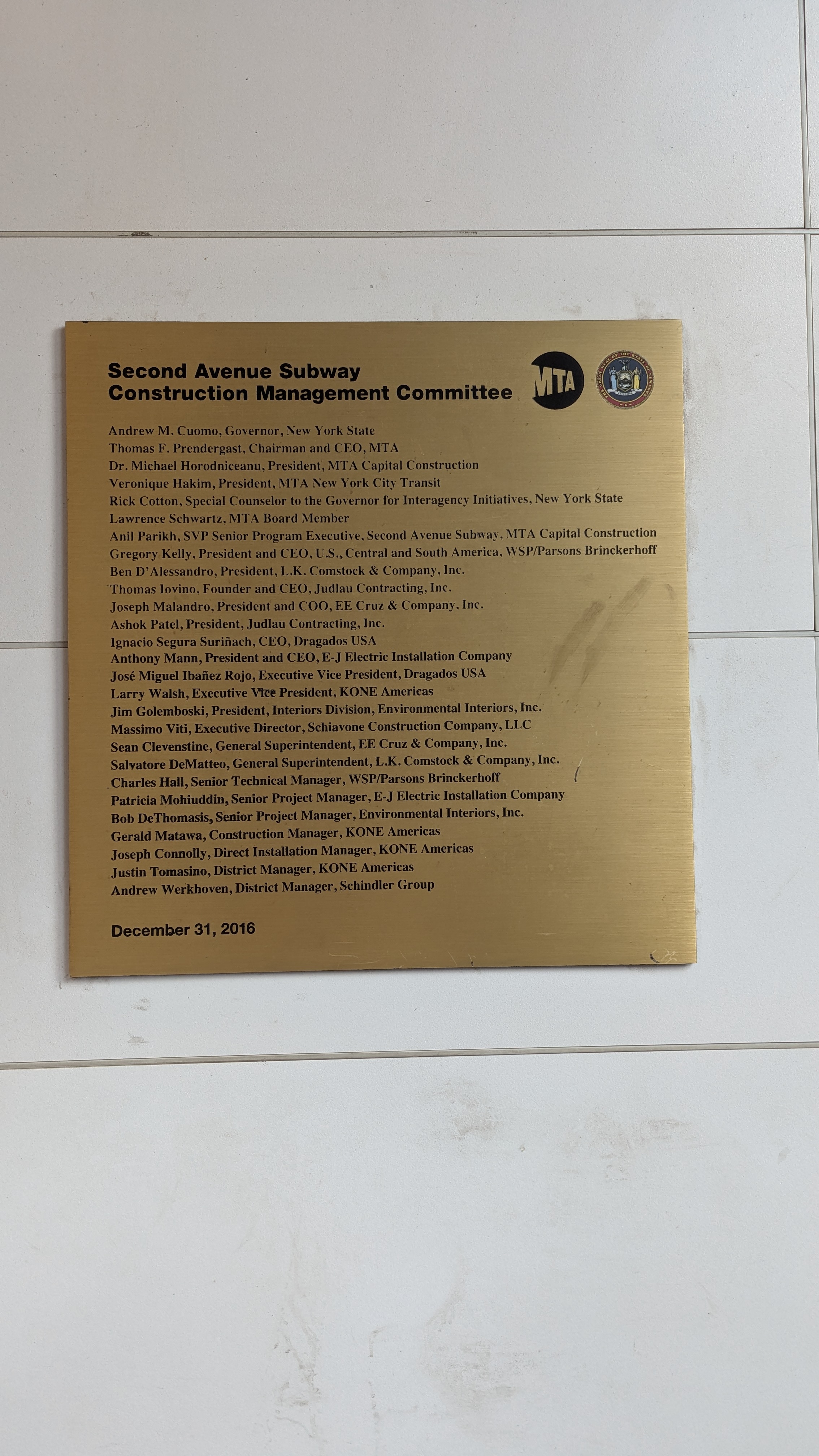 Second Avenue Subway Construction Management Committee