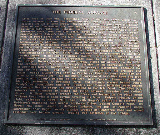 The Battle of Peachtree Creek Plaque 3 - The Federal Advance