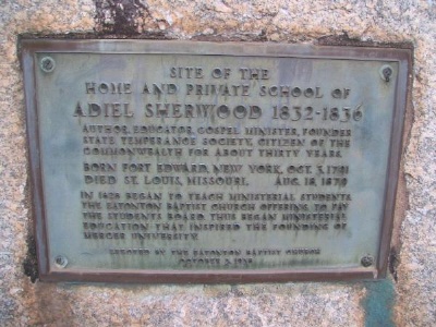 Site of the Home and Private School of Adiel Sherwood 1832-1836
