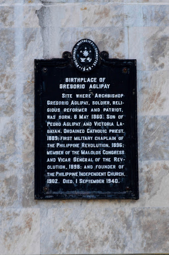 Birthplace of Gregorio Aglipay historical marker