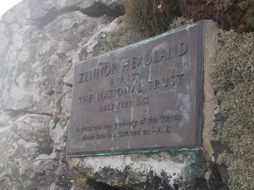 Zennor: plaque of benefaction on Zennor Head