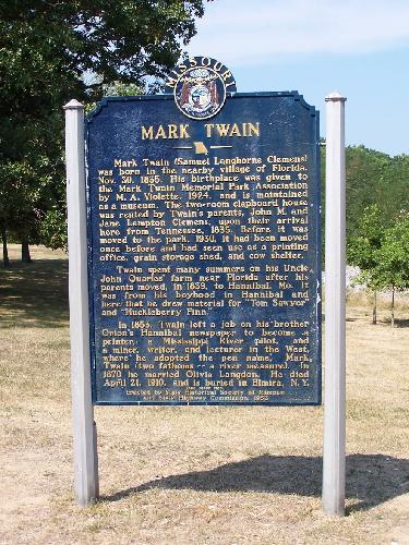 Historical Marker at Mark Twain State Historic Site