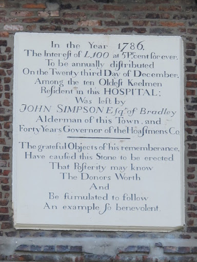Plaque on The Keelmens Hospital, City Road, NE1 (2)