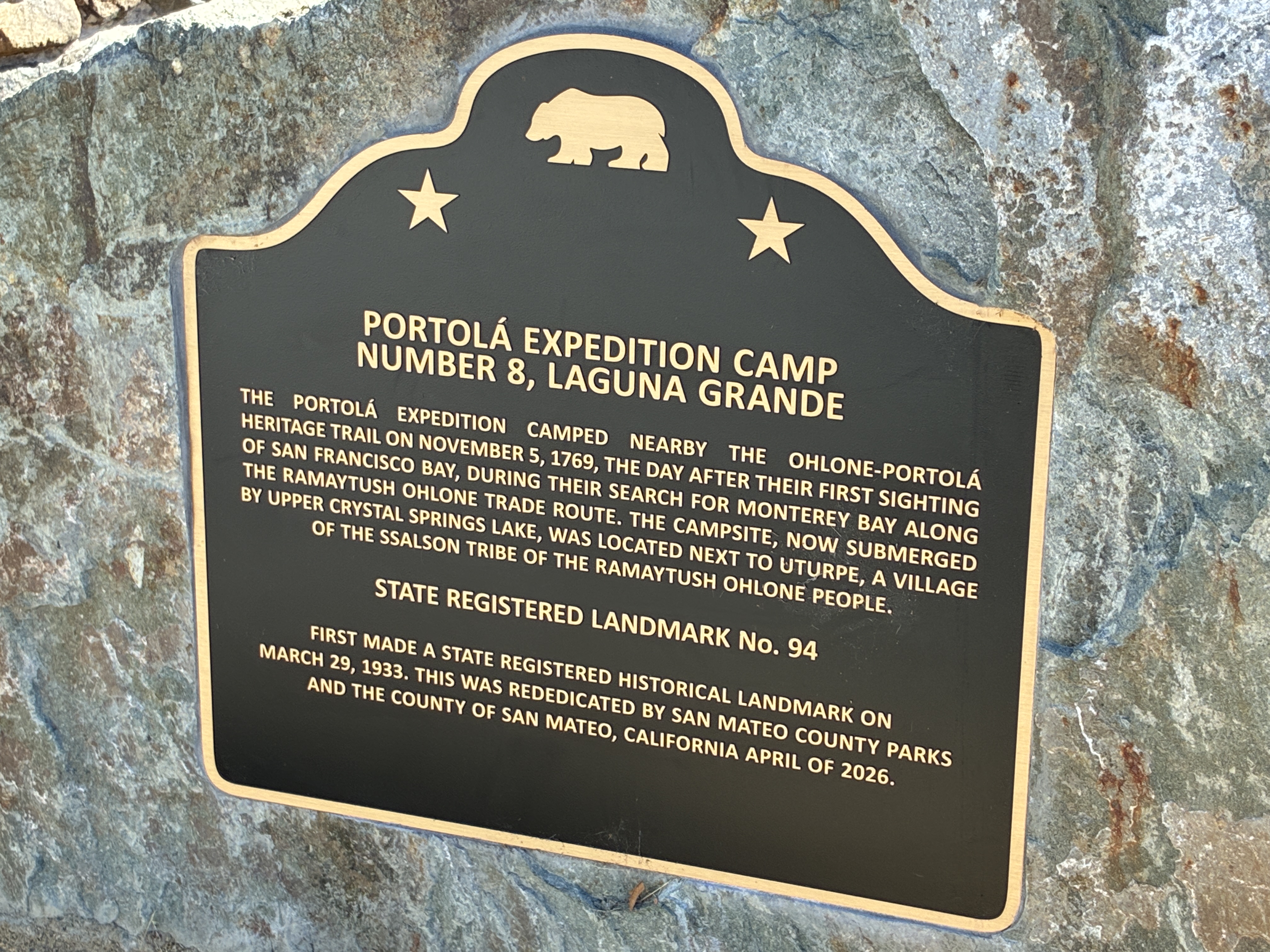 Portola Expedition Camp Number 8, Laguna Grande
