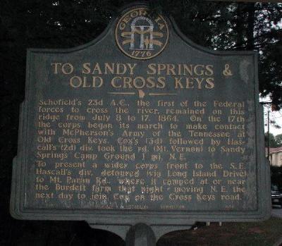 To Sandy Springs &amp; Old Cross Keys