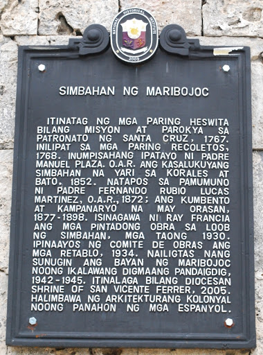 Church of Maribojoc historical marker