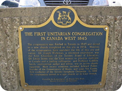 The First Unitarian Congregation in Canada West 1845