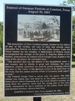 Funeral of German Patriots at Comfort, Texas - August 20, 1865.