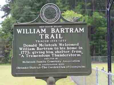 William Bartram Trail Traced 1773-1777