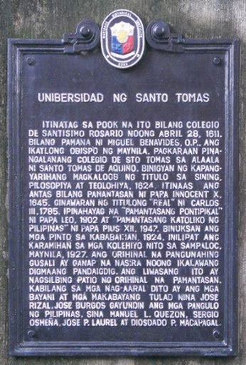 University of Santo Tomas historical marker
