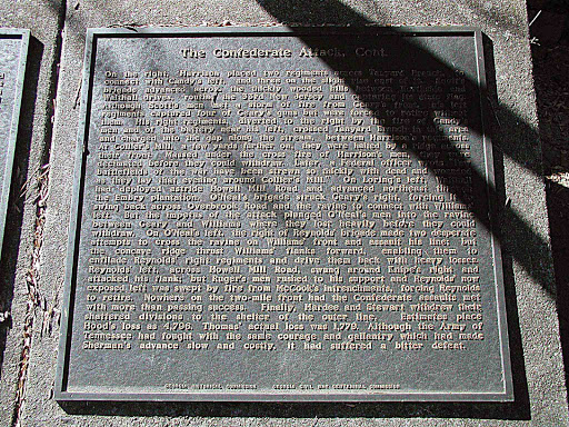 The Battle of Peachtree Creek Plaque 6 - The Confederate Attack - Continued