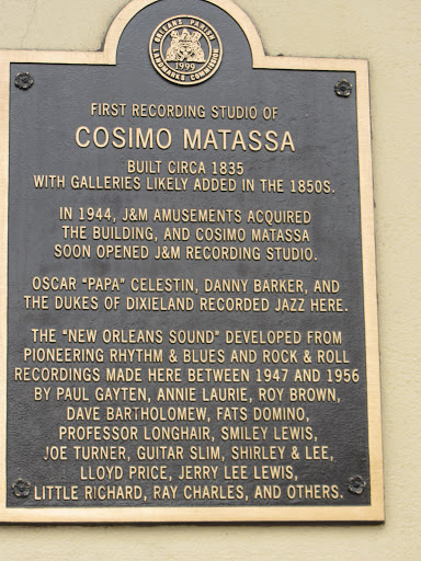 "First Recording studio of Cosimo Matassa"