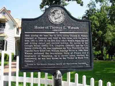 Home of Thomas E. Watson 1856-1922