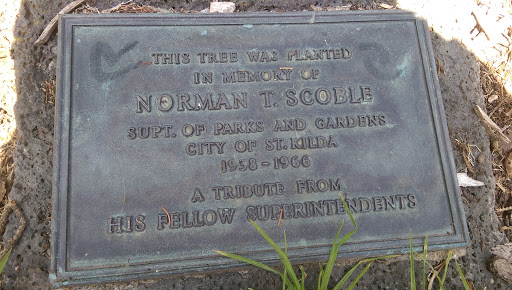 Plaque in St Kilda Gardens
