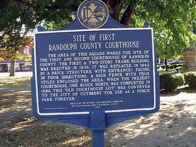 Site of First Randolph County Courthouse
