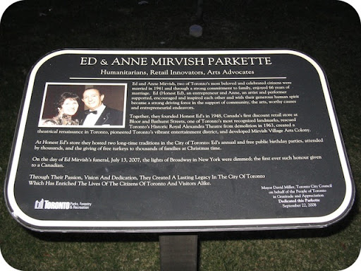 Ed and Anne Mirvish Parkette