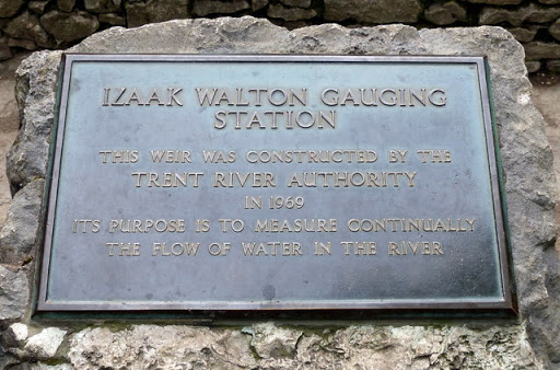 Plaque at the Izaak Walton Gauging Station
