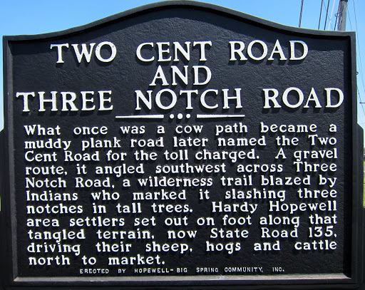 Two Cent Road and Three Notch Road