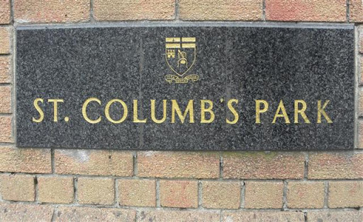 Plaque, St Columb's Park
