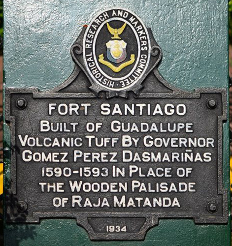 Fort Santiago historical marker
