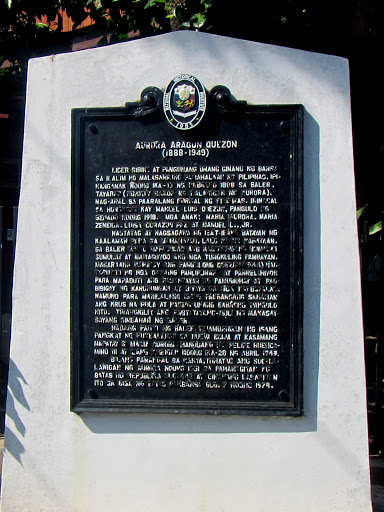 Aurora Aragon Quezon historical marker
