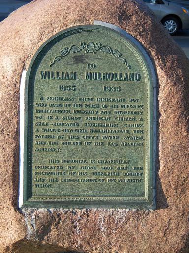 William Mullholand Memorial Fountain - Griffith Park - Plaque Bio