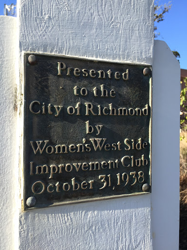 Presented to the City of Richmond by Women's West Side Improvement Club October 31, 1938