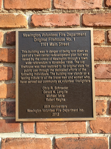 Newington  Volunteer Fire Department Original Firehouse No. 1