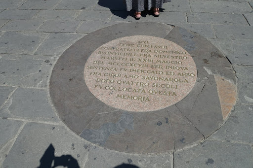 The Exact Spot Where Girolamo Savonarola Was Hanged and Burned
