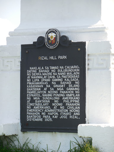 Rizal Hill Park historical marker
