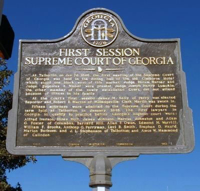 First Session Supreme Court of Georgia