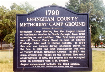 1790 Effingham County Methodist Camp Ground