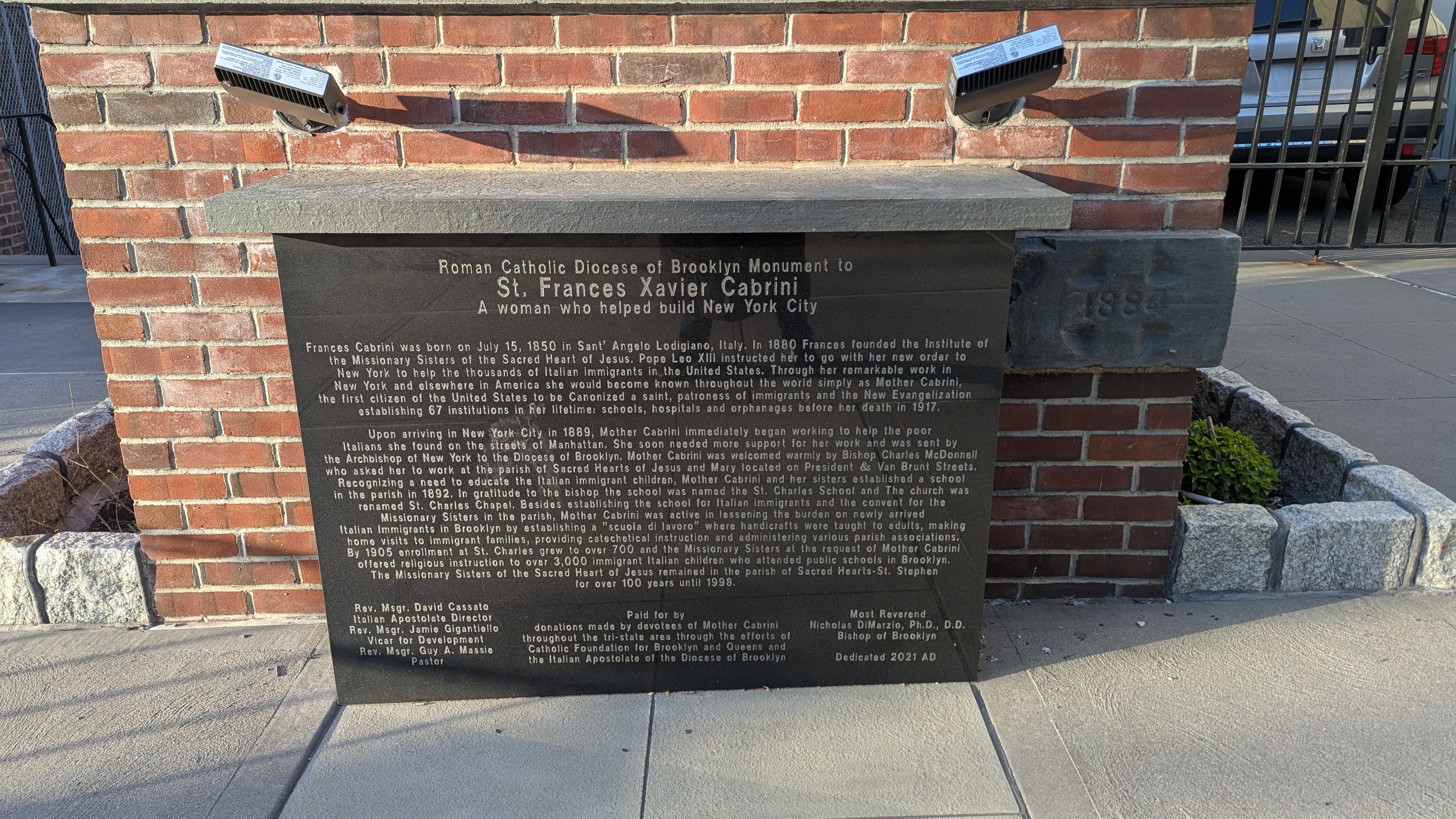 Roman Catholic Diocese of Brooklyn Monument to St. Frances Xavier Cabrini