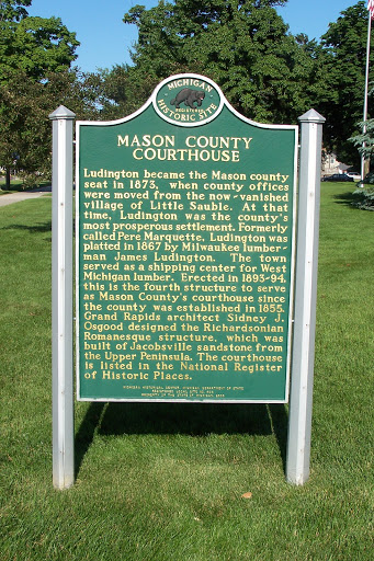 Historical Marker, Mason County Courthouse, Michigan